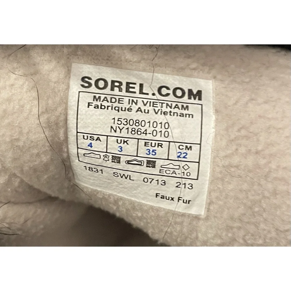 SOREL Joan Of Arctic Floral Faux‎ Fur Y2K Winter Duck Boots Size 4